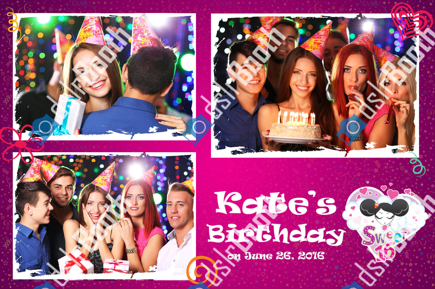 Sweet Sixteen Purple Three Poses Horizontal