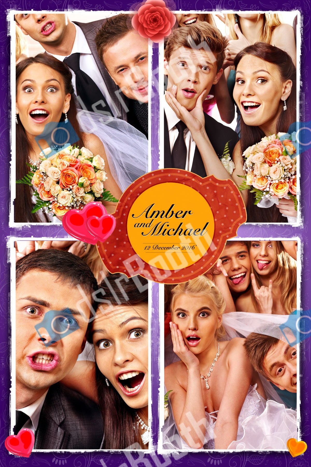 Vertical Wedding Hearts