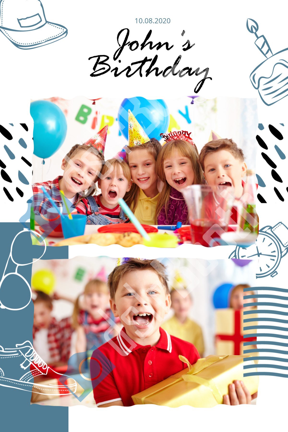Old School Blue Birthday