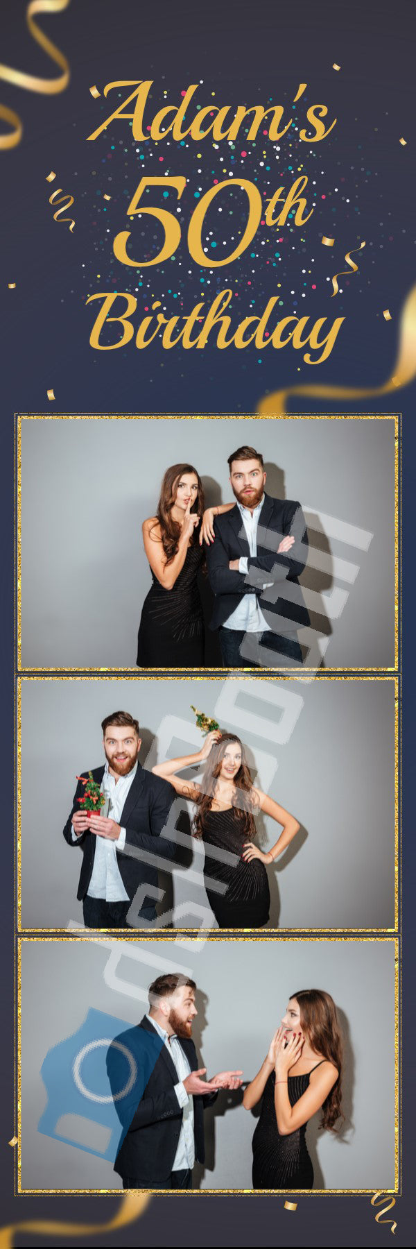 50th Blue and Gold Birthday Template