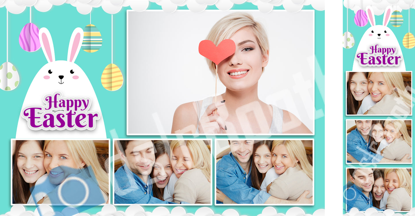 Pastel Easter Bunny Template