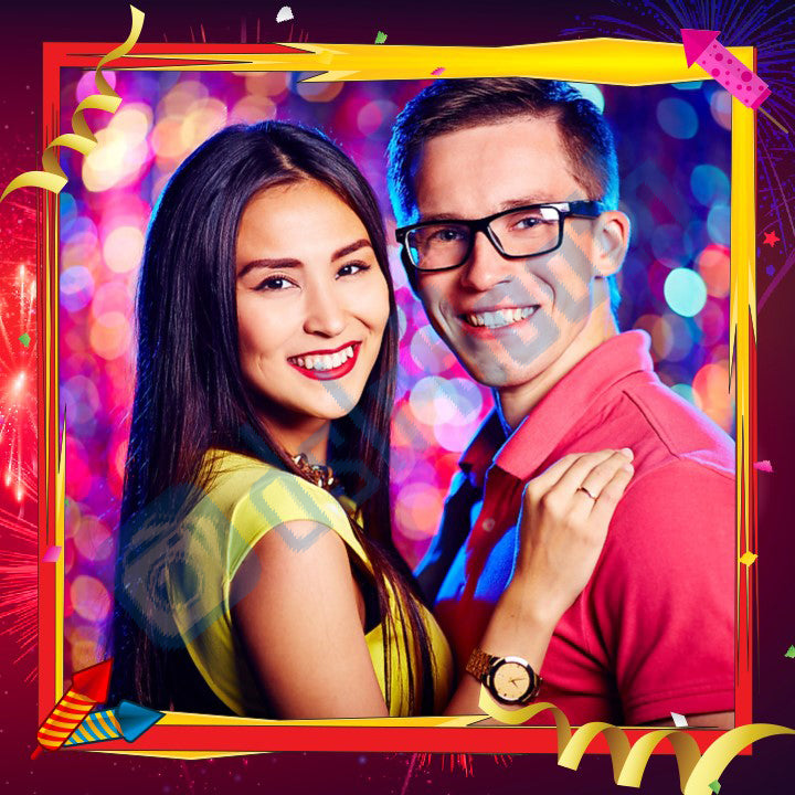 Birthday Fireworks Square Overlay