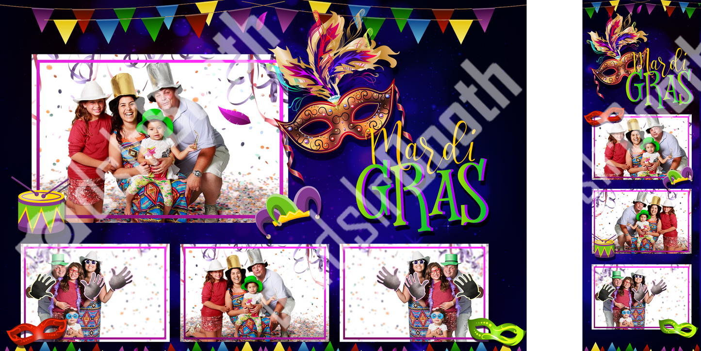 Mardi Gras Blue Template