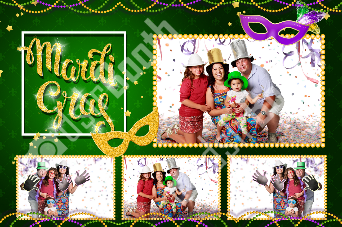 Mardi Gras Green Template