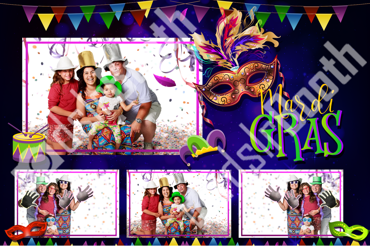 Mardi Gras Blue Template