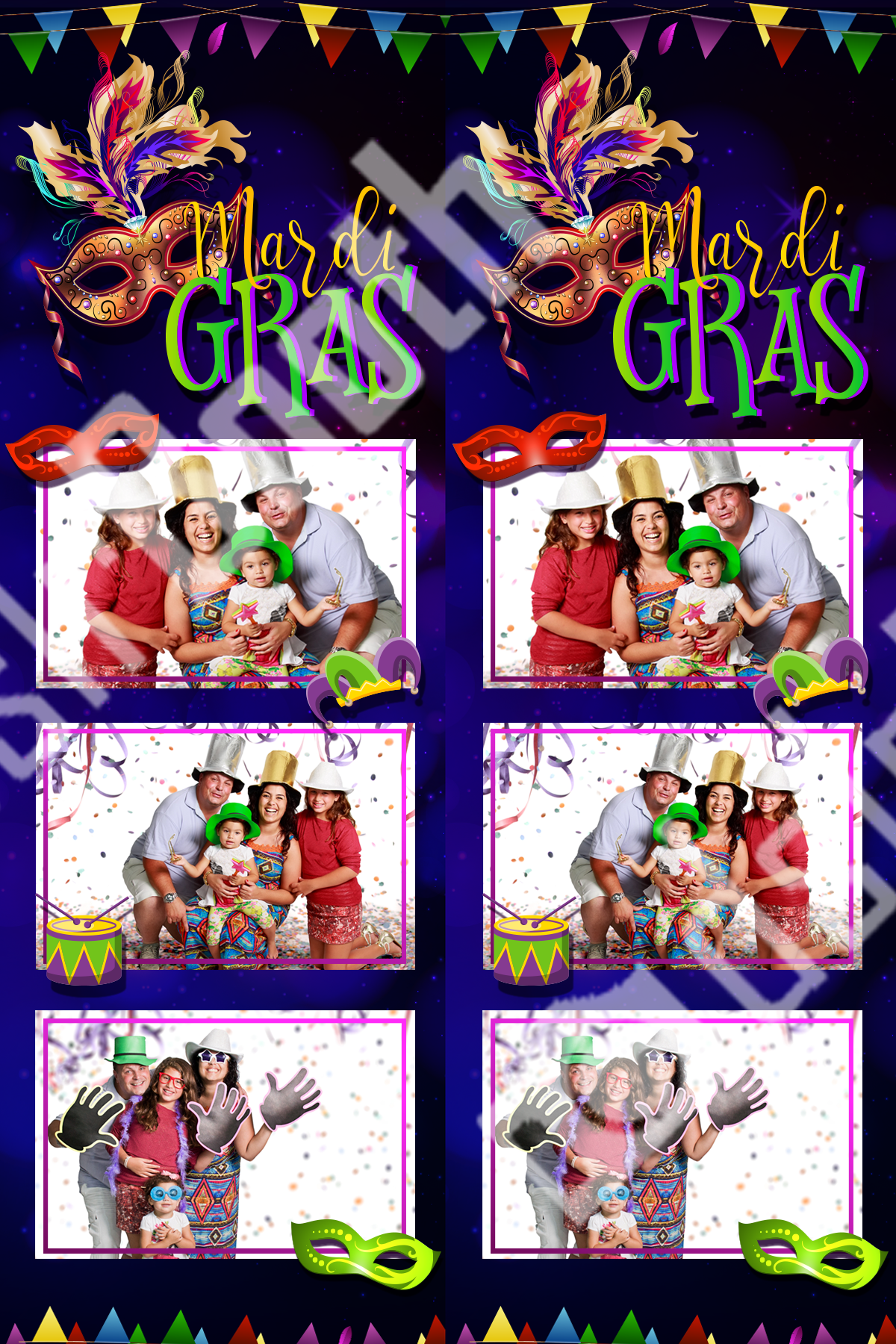 Mardi Gras Blue Template
