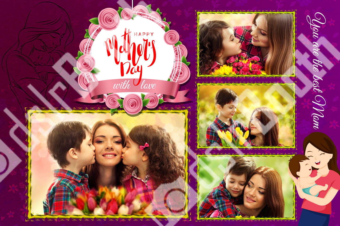 Mother's Day Purple Template