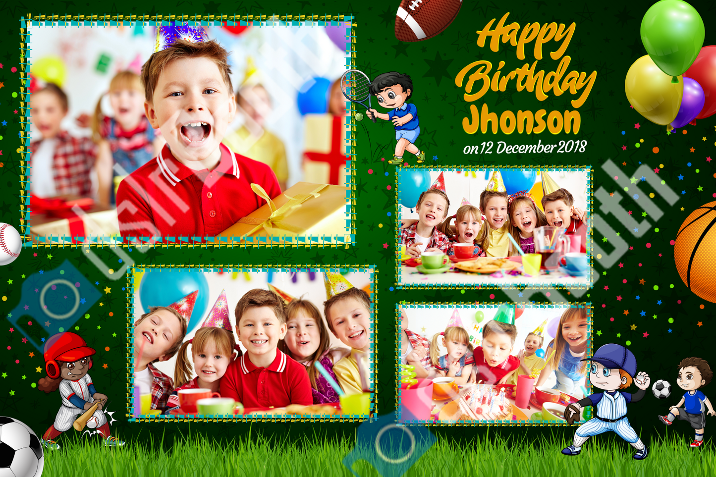 Children's Sports Birthday Template