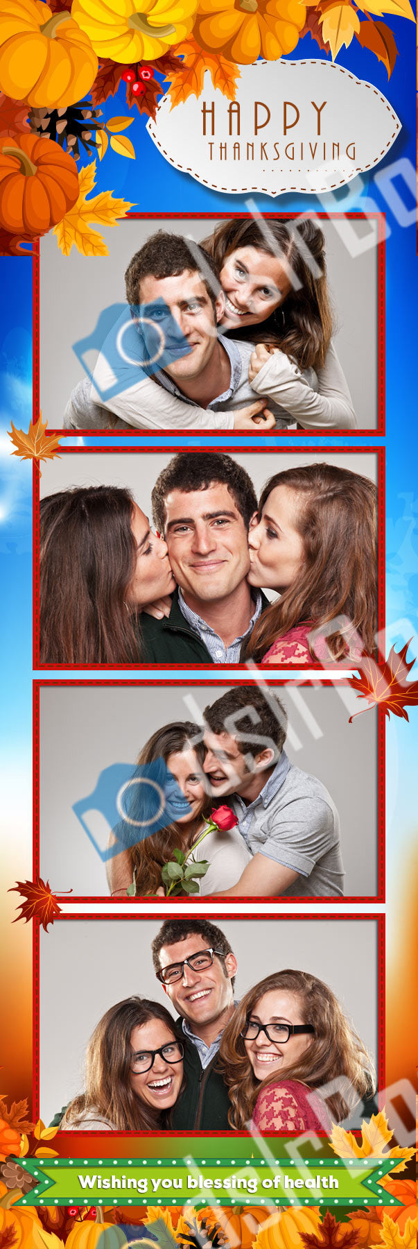 Thanksgiving Four Poses Vertical