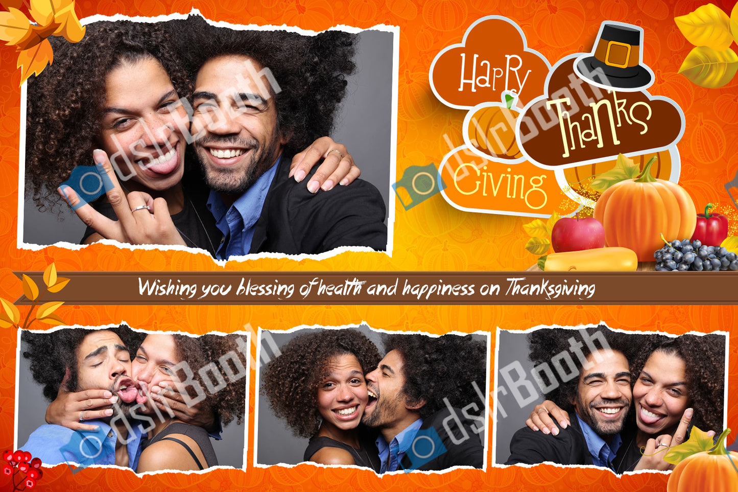 Thanksgiving 1 Large 3 Small Poses Horizontal