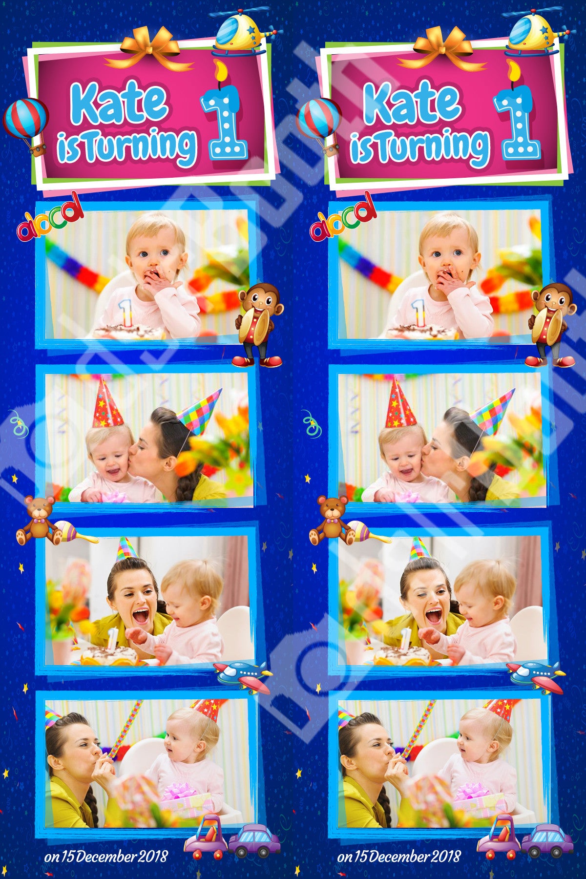 Children's Birthday Alphabet Toys Template