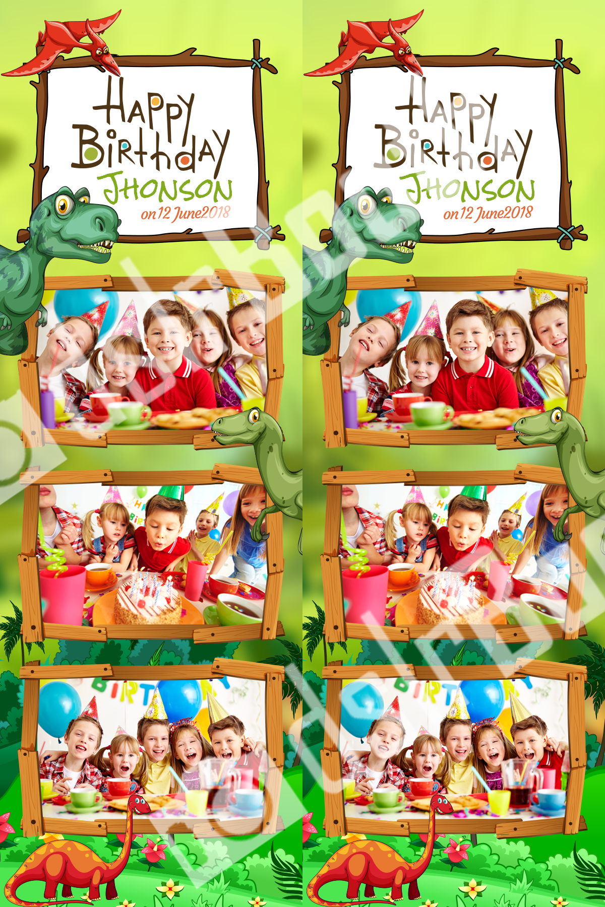 Dinosaur Birthday Template