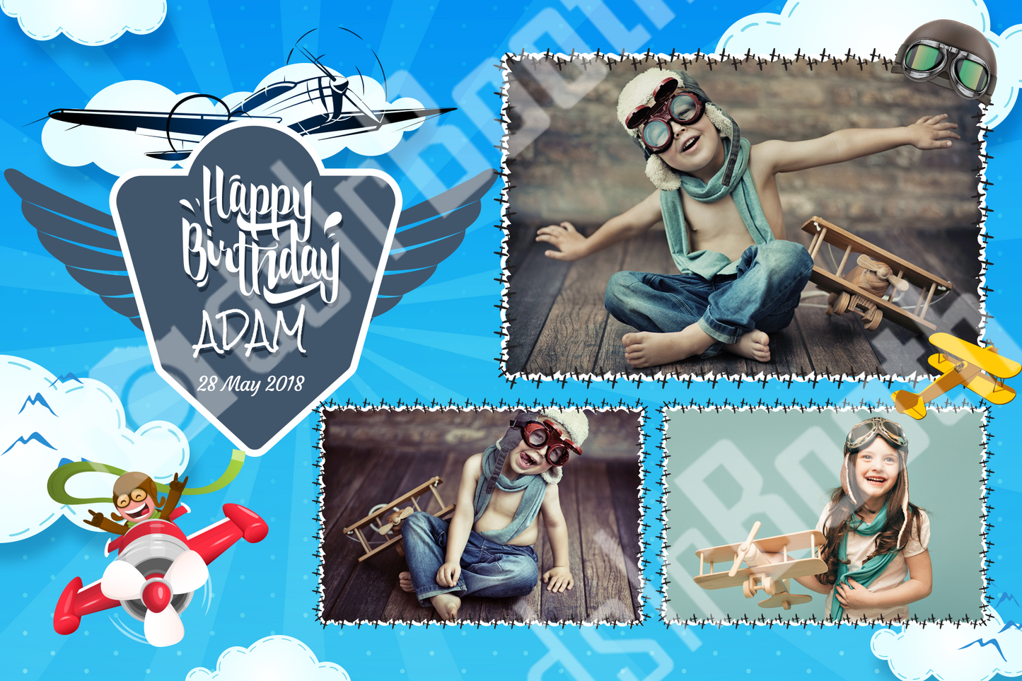 Birthday Flight Template