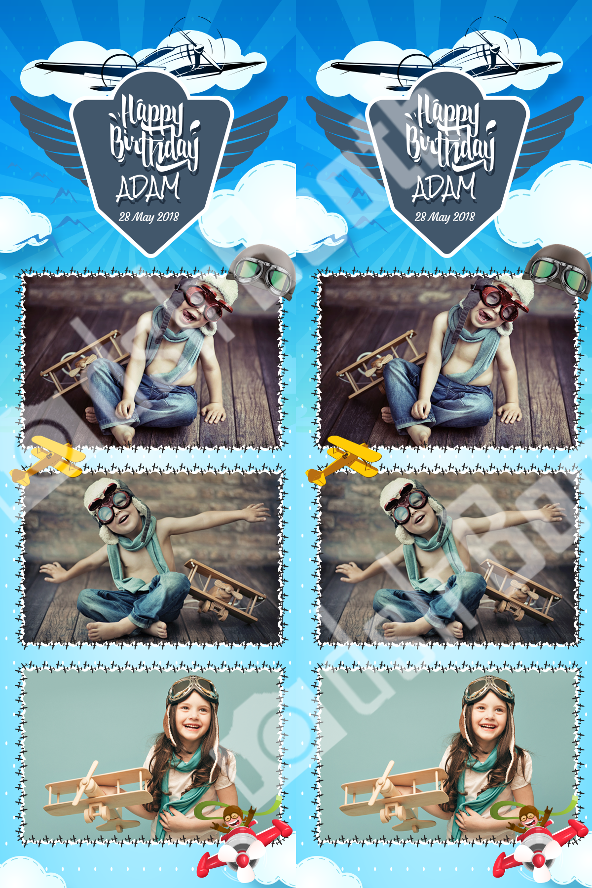 Birthday Flight Template