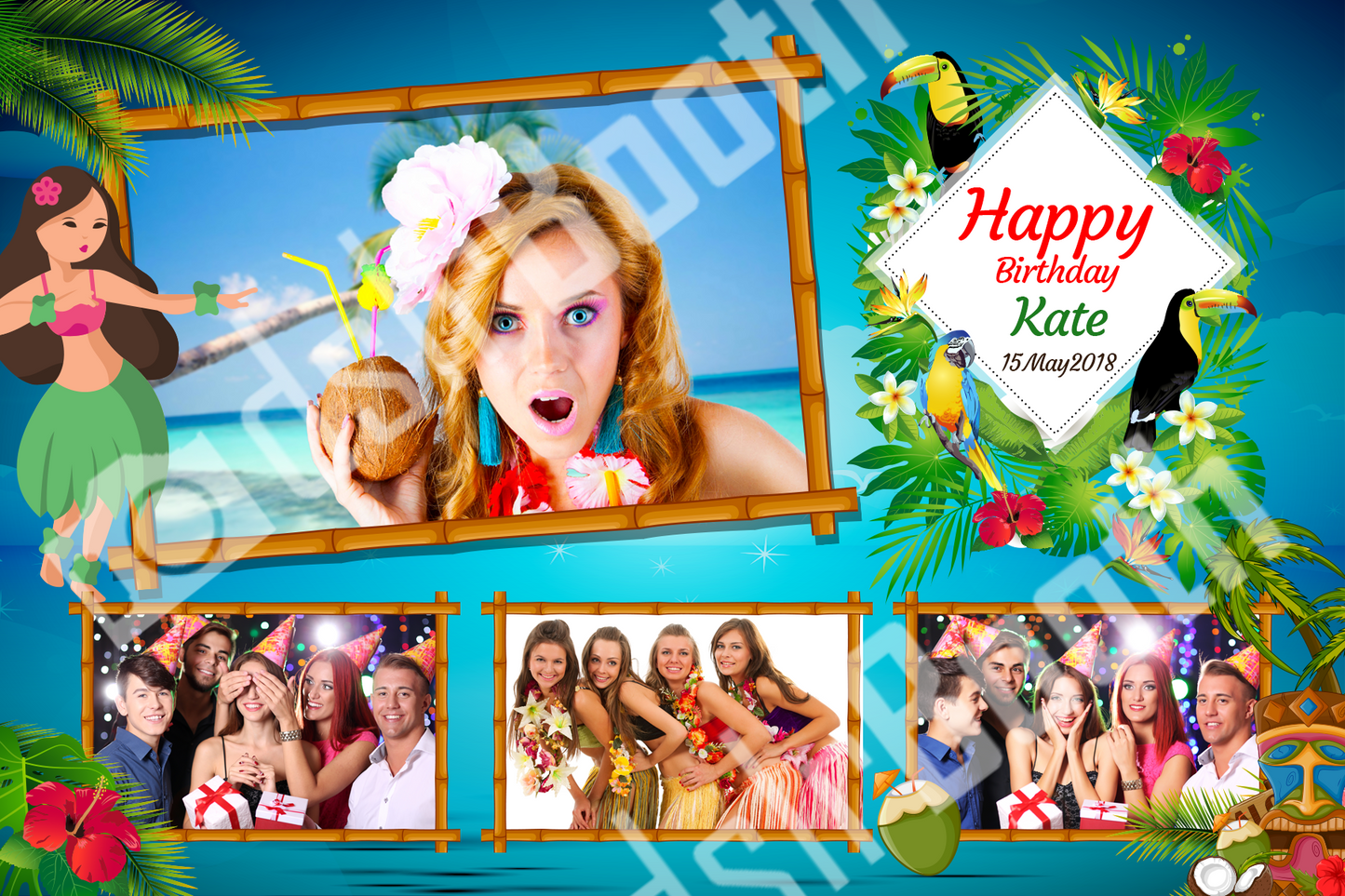 Hawaiian Birthday Template