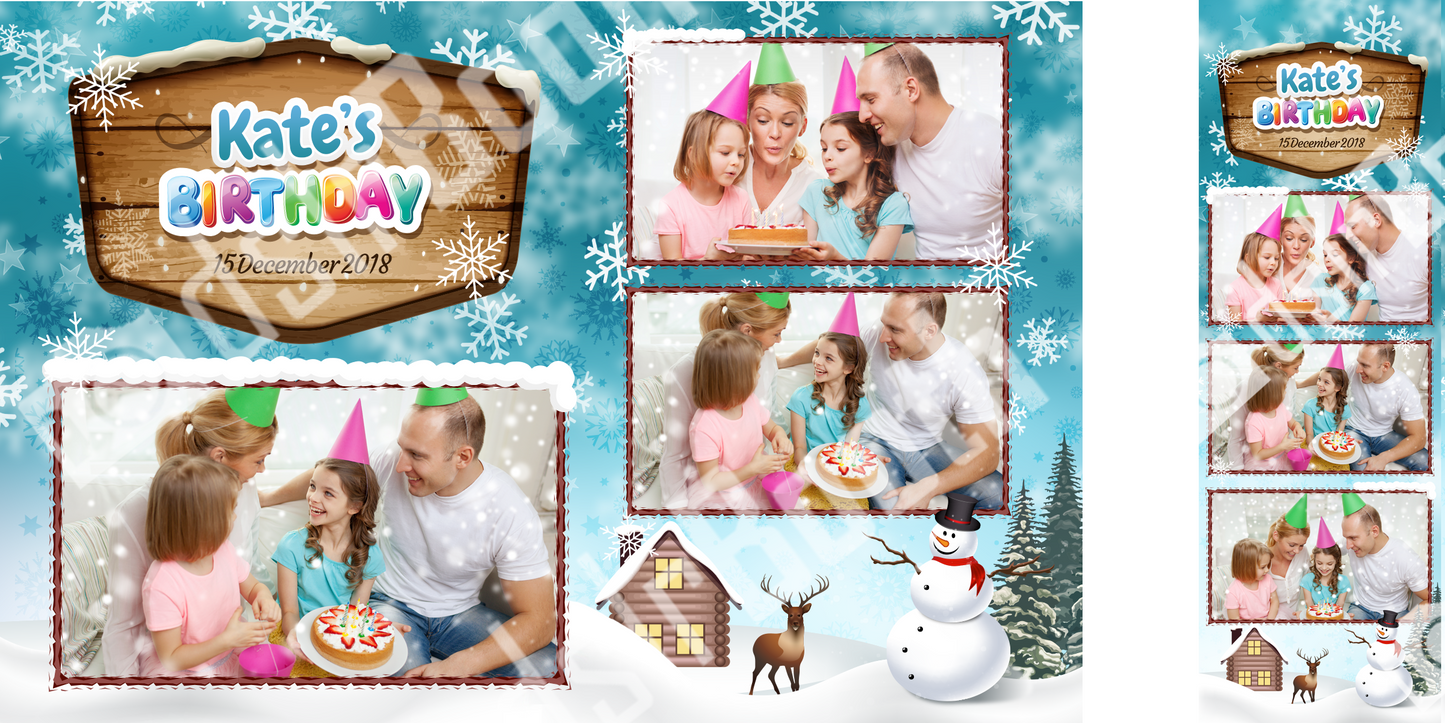 Snowy Birthday Template
