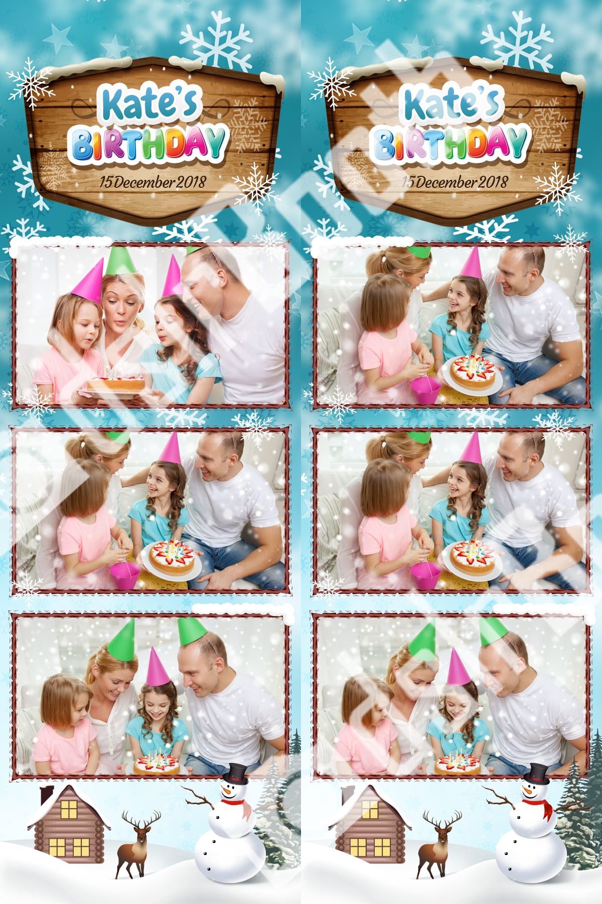 Snowy Birthday Template