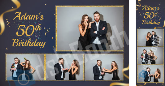 50th Blue and Gold Birthday Template
