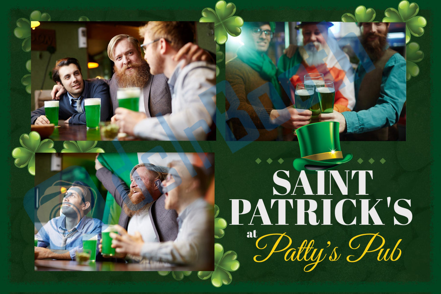 Saint Patrick's Green Clovers