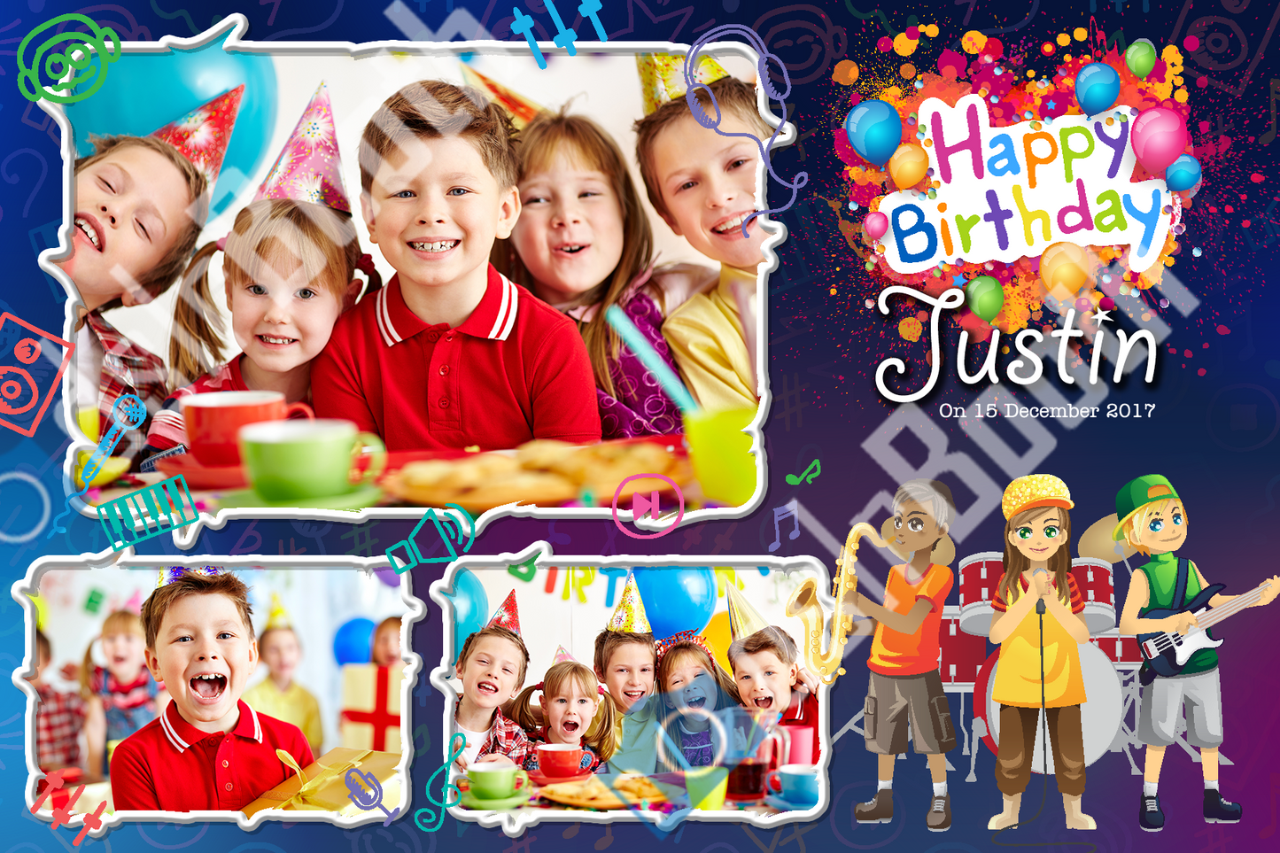 Children's Music Birthday Template