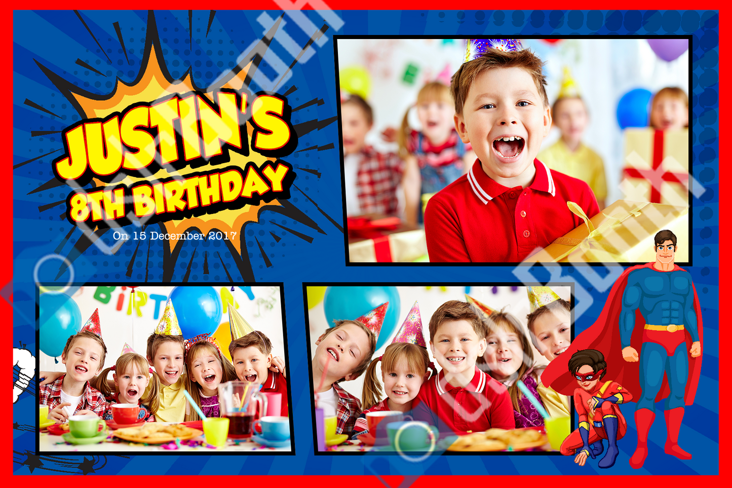 Children's Superhero Birthday Template